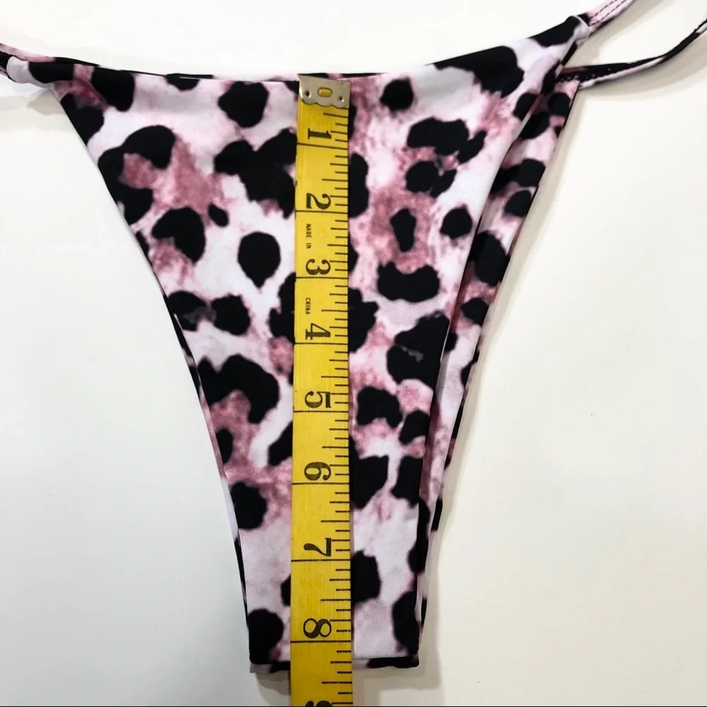 SHEIN Purple Animal Print Swim Set L 2 Pc Cropped Rash Guard Bathing Suit